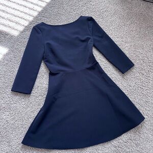 Zara Blue A-Line Cocktail Dress with 3/4 Sleeves